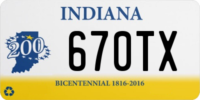 IN license plate 670TX