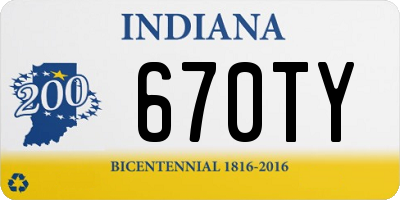 IN license plate 670TY