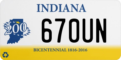 IN license plate 670UN