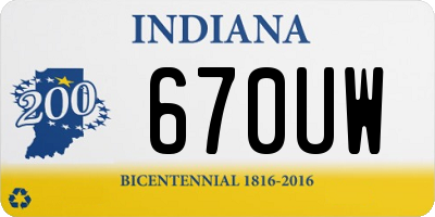 IN license plate 670UW