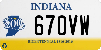 IN license plate 670VW