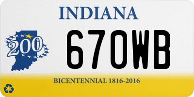 IN license plate 670WB