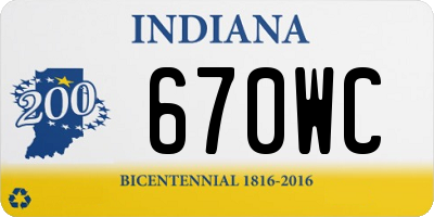 IN license plate 670WC