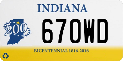 IN license plate 670WD