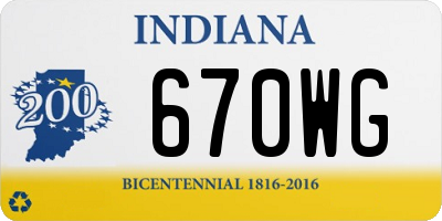 IN license plate 670WG