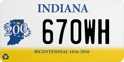 IN license plate 670WH