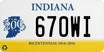 IN license plate 670WI