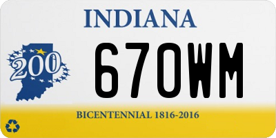 IN license plate 670WM
