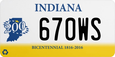 IN license plate 670WS