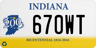 IN license plate 670WT