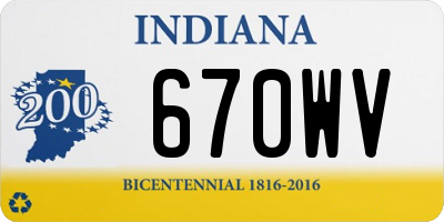 IN license plate 670WV