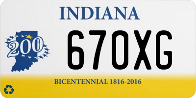 IN license plate 670XG