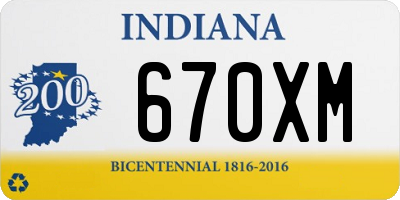 IN license plate 670XM