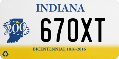 IN license plate 670XT