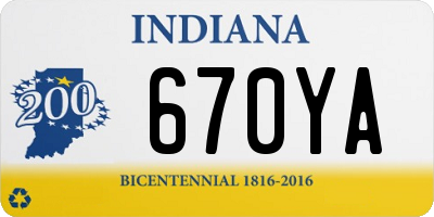 IN license plate 670YA