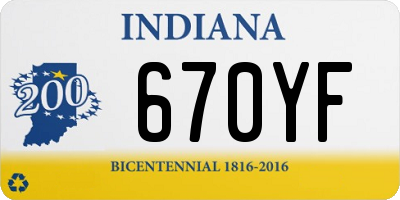 IN license plate 670YF