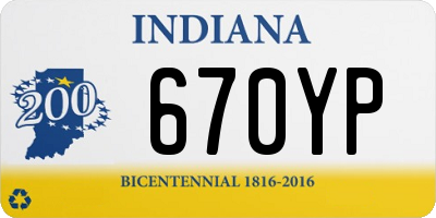 IN license plate 670YP