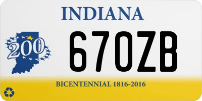 IN license plate 670ZB