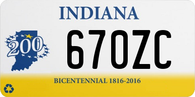 IN license plate 670ZC
