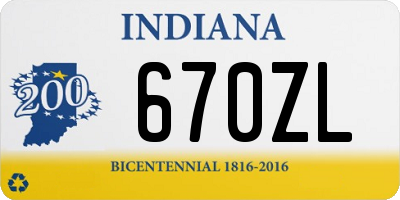 IN license plate 670ZL