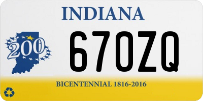 IN license plate 670ZQ