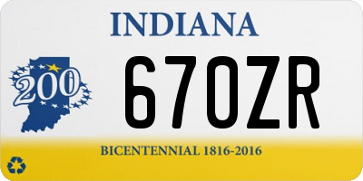 IN license plate 670ZR