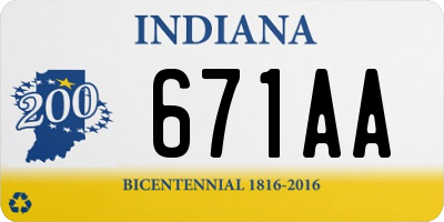 IN license plate 671AA