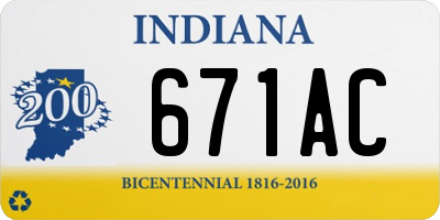 IN license plate 671AC
