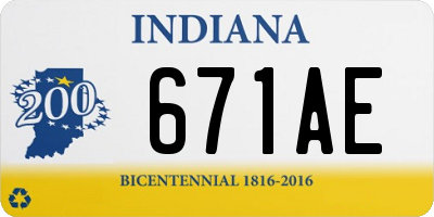 IN license plate 671AE