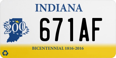 IN license plate 671AF