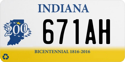 IN license plate 671AH