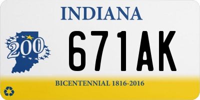 IN license plate 671AK