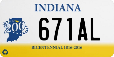 IN license plate 671AL
