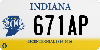 IN license plate 671AP