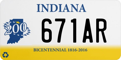 IN license plate 671AR