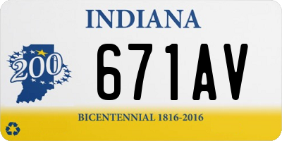 IN license plate 671AV