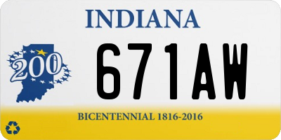 IN license plate 671AW