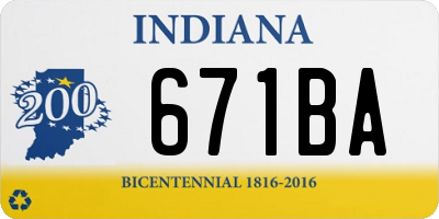IN license plate 671BA