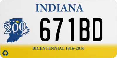 IN license plate 671BD