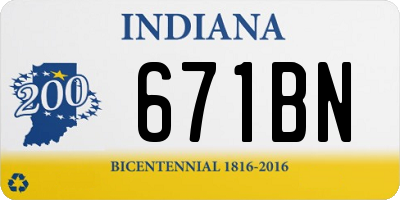 IN license plate 671BN