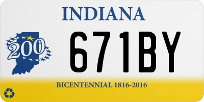 IN license plate 671BY