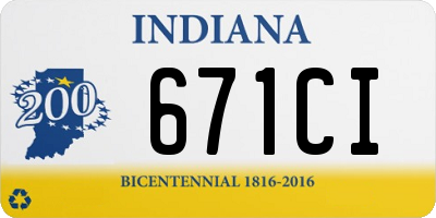 IN license plate 671CI