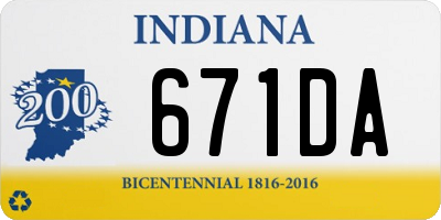 IN license plate 671DA