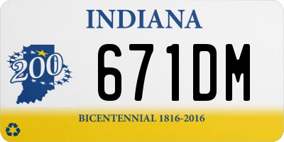 IN license plate 671DM
