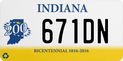 IN license plate 671DN