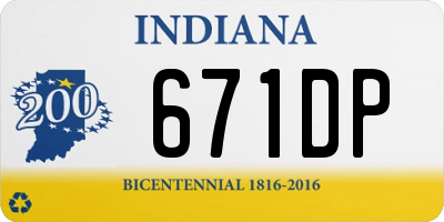 IN license plate 671DP