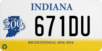 IN license plate 671DU