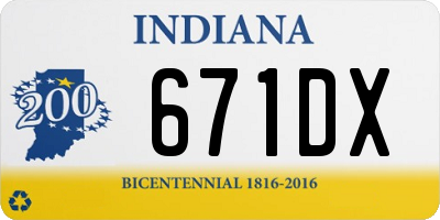 IN license plate 671DX