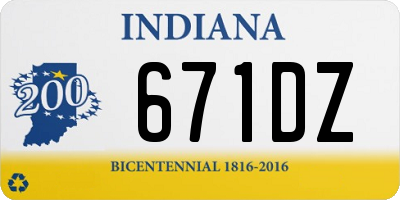 IN license plate 671DZ
