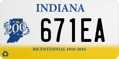 IN license plate 671EA